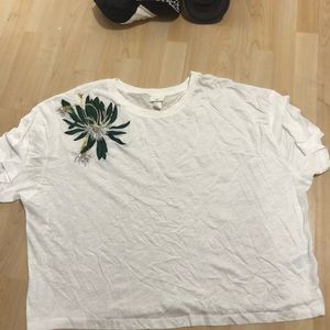 H&M Anna Glover oversized embroidered top